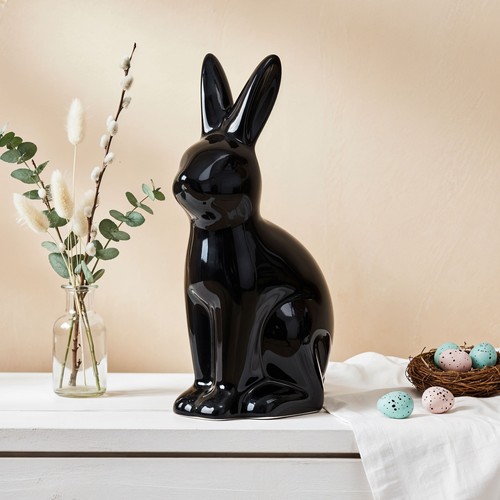 Deko hase schwarz weiß - schwarz,