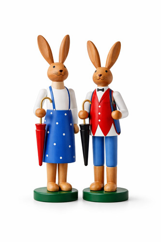 Osterhase paar holz 28cm - holz,